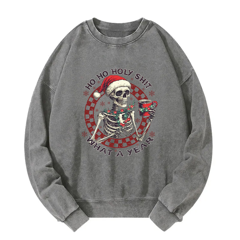 Skeleton Christmas Washed Sweatshirt