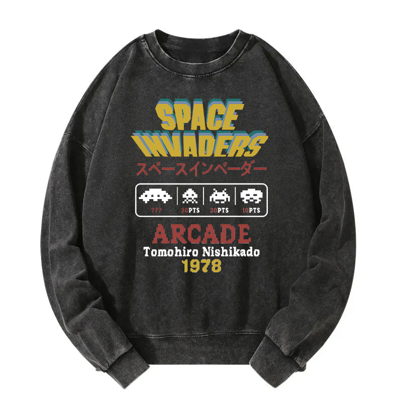 Space Invaders Washed Sweatshirt