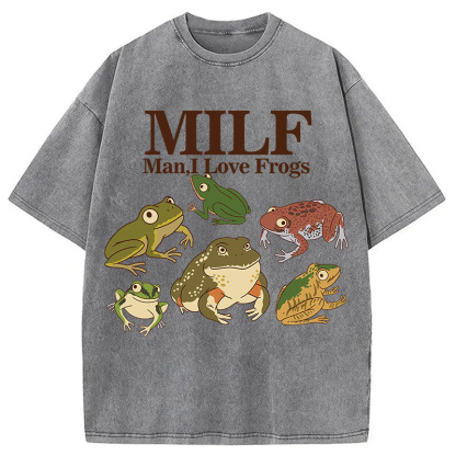 I Love Frogs Washed T-Shirt