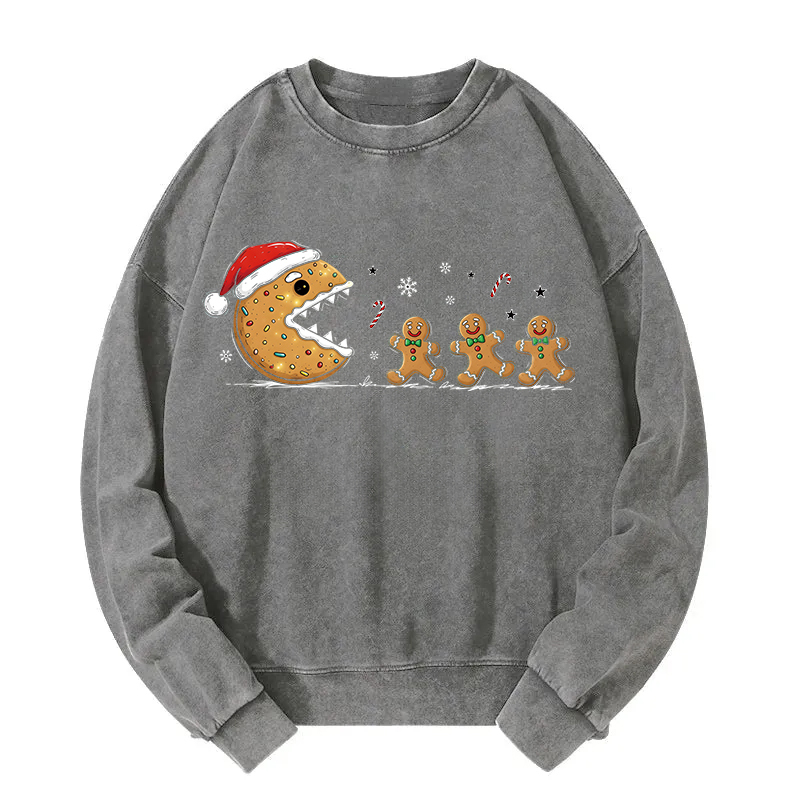 Christmas Gingerbread Cookies Washed Sweatshirt