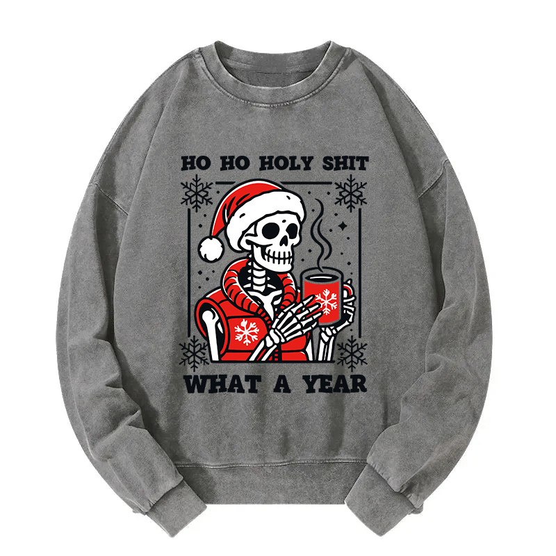 Merry Christmas Skeleton Washed Sweatshirt