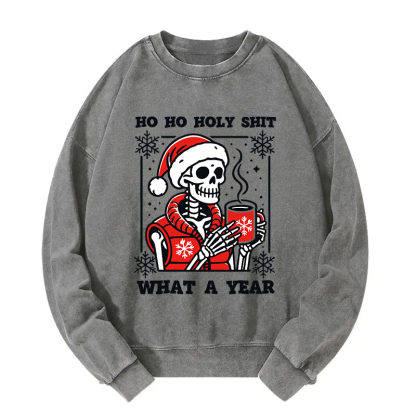 Merry Christmas Skeleton Washed Sweatshirt