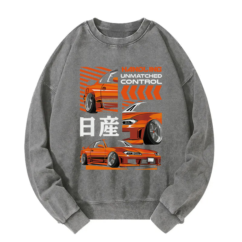 Handling Unmatched Control Car Racing Washed Sweatshirt
