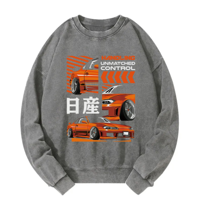 Handling Unmatched Control Car Racing Washed Sweatshirt
