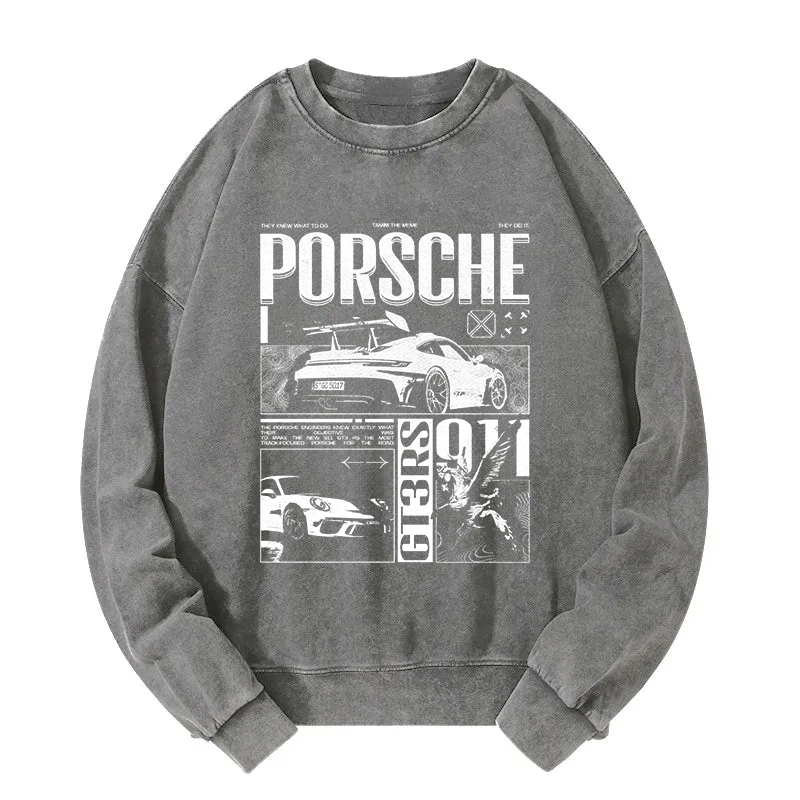 Vintage Racing Auto GT Retro Washed Sweatshirt