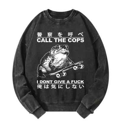 I Don't Care Washed Sweatshirt