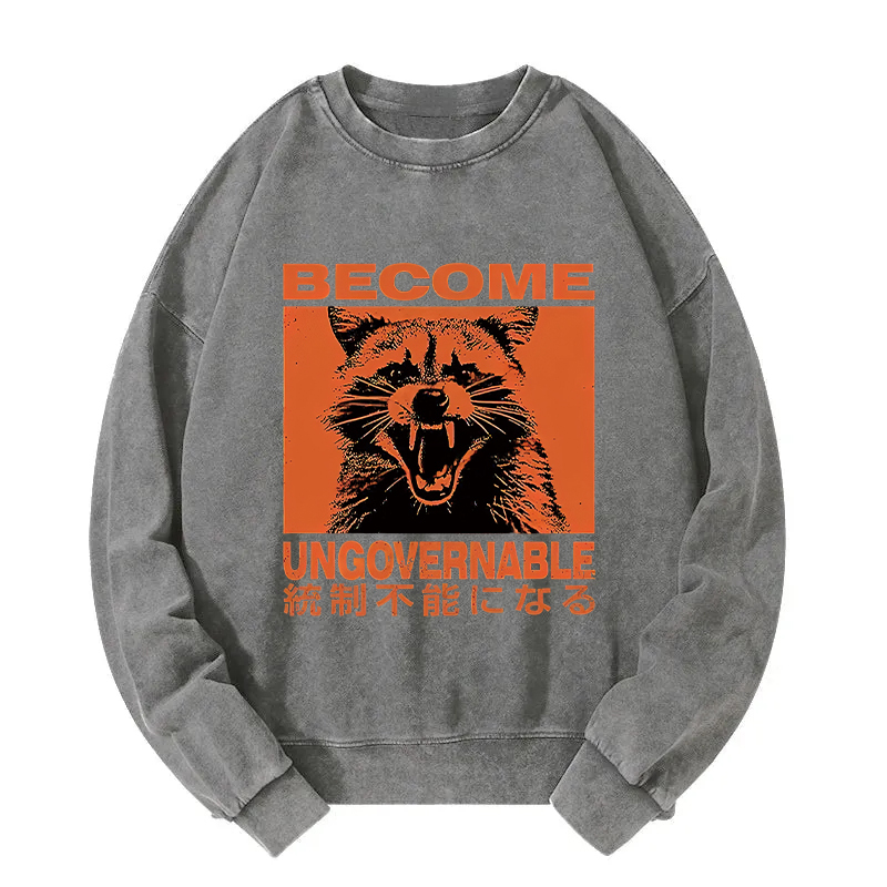 Ungovernable Raccoon Washed Sweatshirt