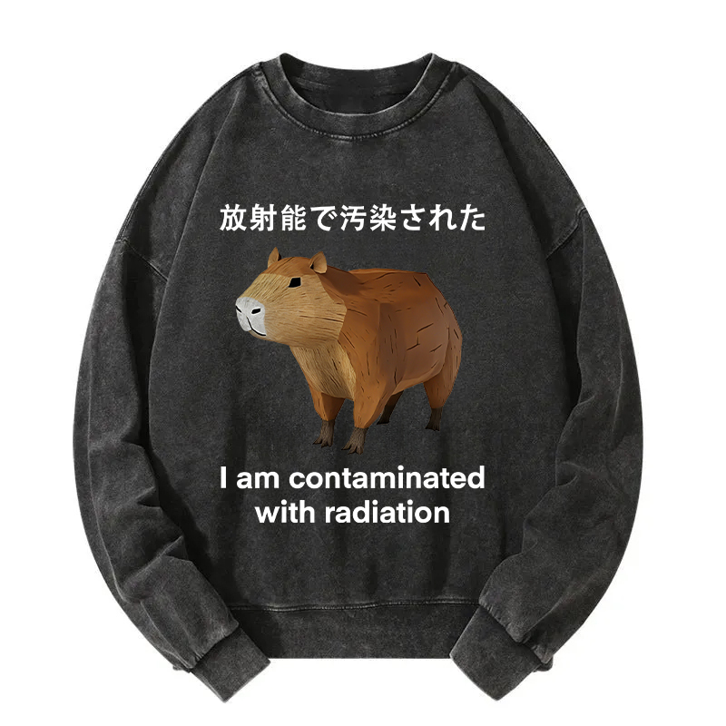 Capybara Contaminated By Radiation Washed Sweatshirt