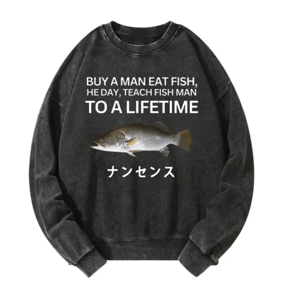 Buy a Man Eat Fish Washed Sweatshirt
