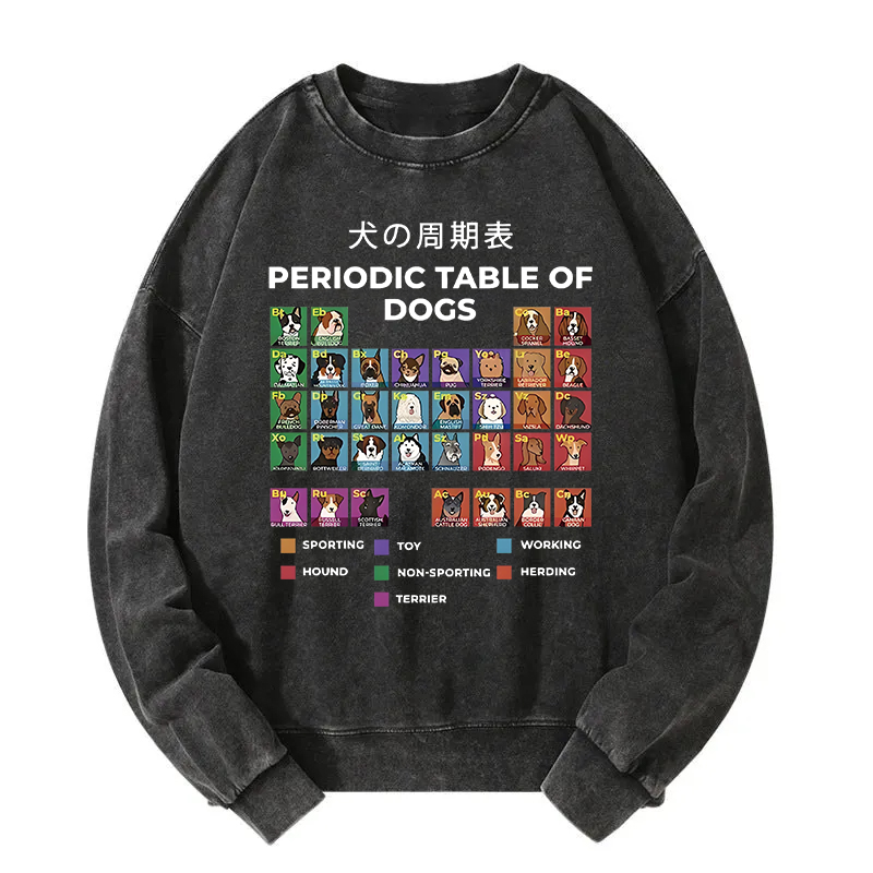 Periodic Table Of Dogs Washed Sweatshirt