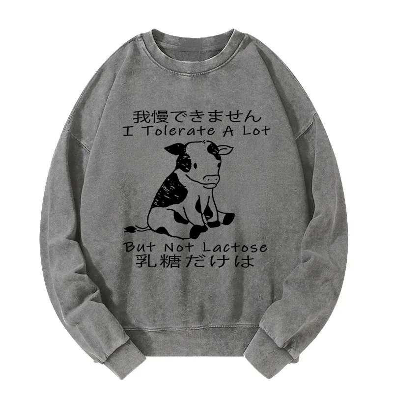 I Can't Tolerate Lactose Washed Sweatshirt