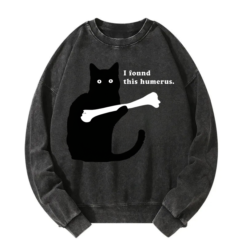 Cat Finds Human Bones Washed Sweatshirt