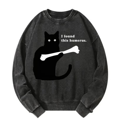 Cat Finds Human Bones Washed Sweatshirt