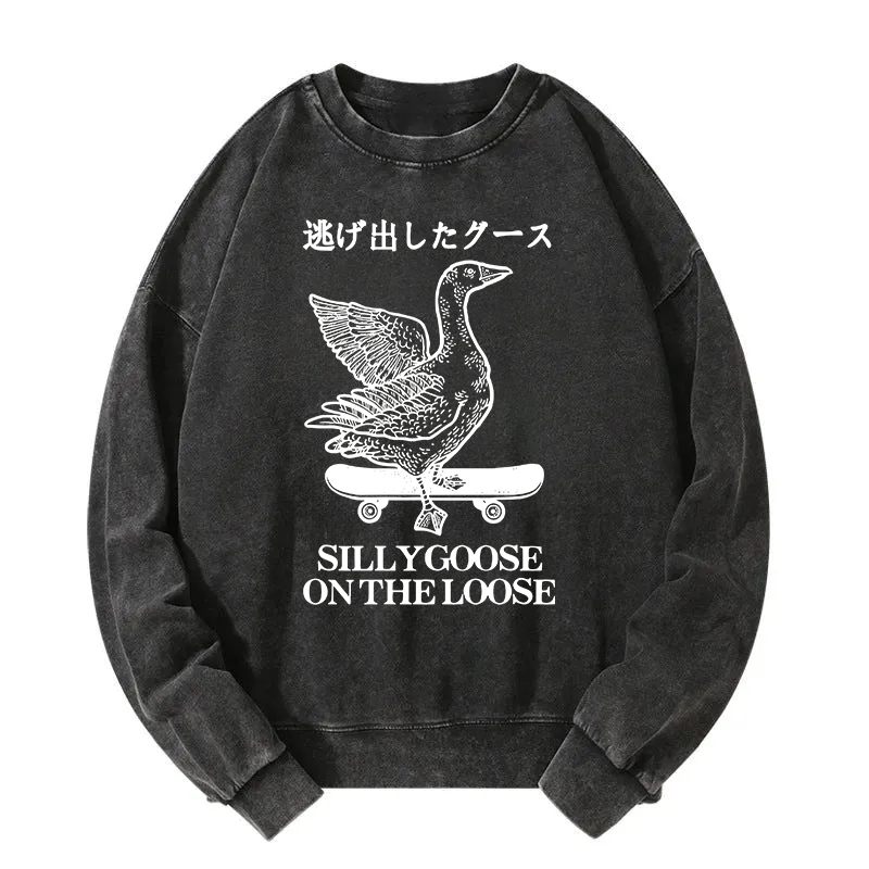 Skateboard Goose Washed Sweatshirt