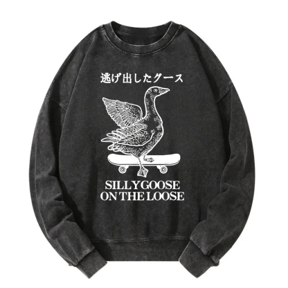 Skateboard Goose Washed Sweatshirt