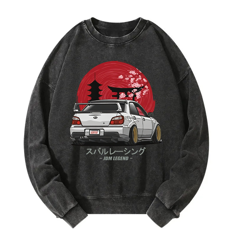 Subaru Racing Car Japanese Washed Sweatshirt