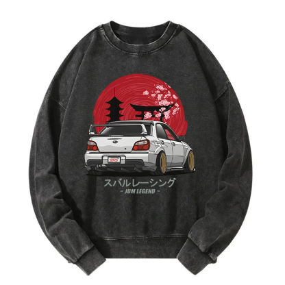 Subaru Racing Car Japanese Washed Sweatshirt