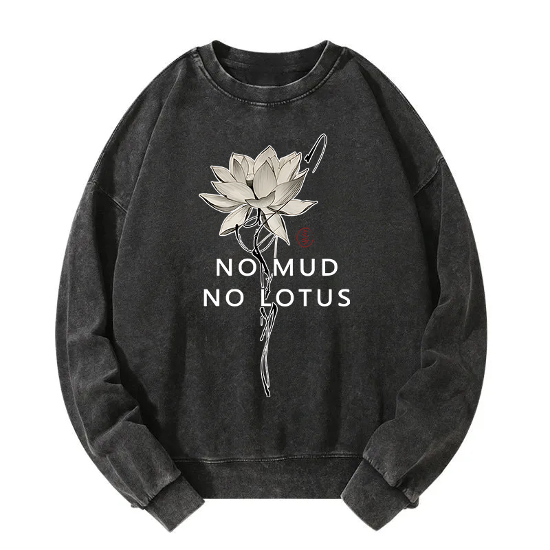 Japanese Zen Lotus Washed Sweatshirt