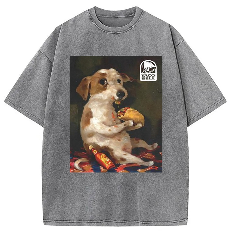 Dog Chill With Taco Bell Vintage Washed T-Shirt