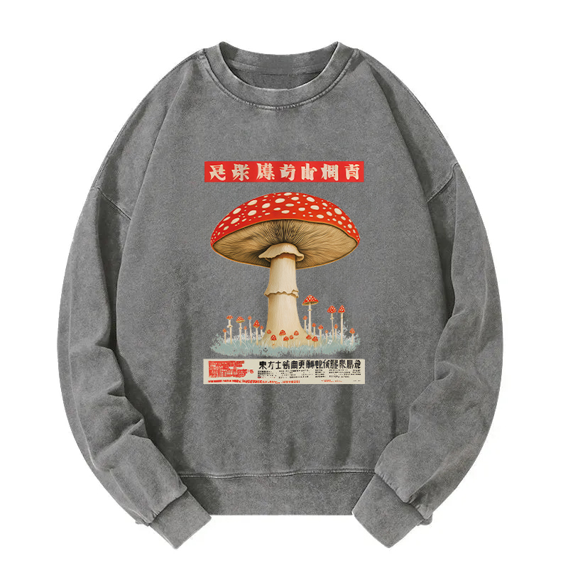 Psychedelic Mushroom Japanese Washed Sweatshirt
