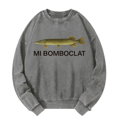 Mi Bomboclat Fish Meme Washed Sweatshirt