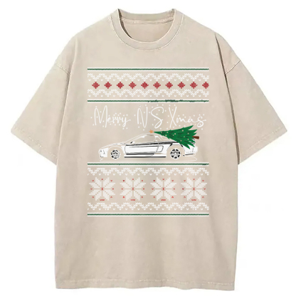 Japanese Sports Car JDM Christmas Washed T-Shirt