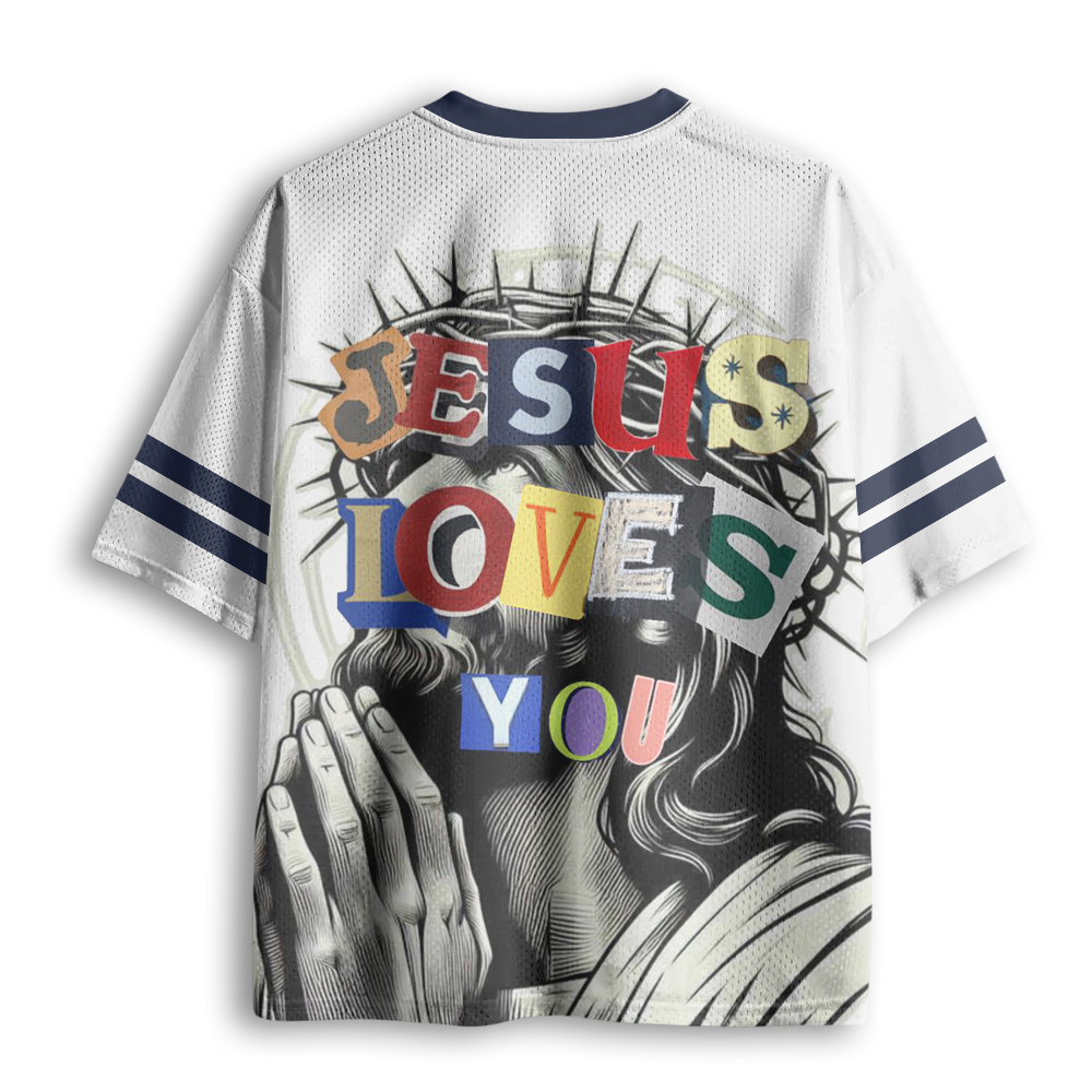 Baddiecat Jesus Loves You Mesh Jersey