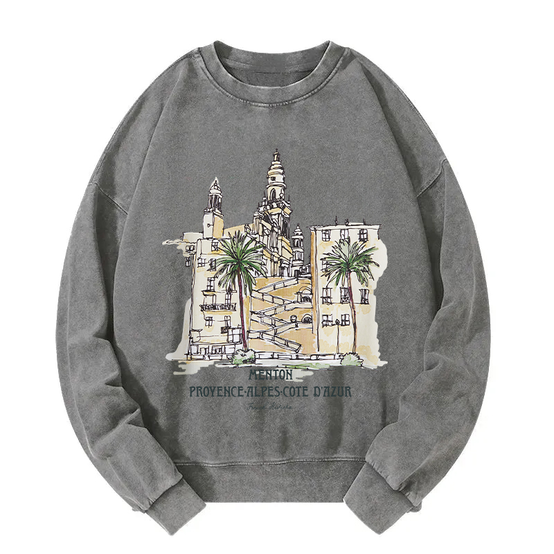 Menton France Washed Sweatshirt