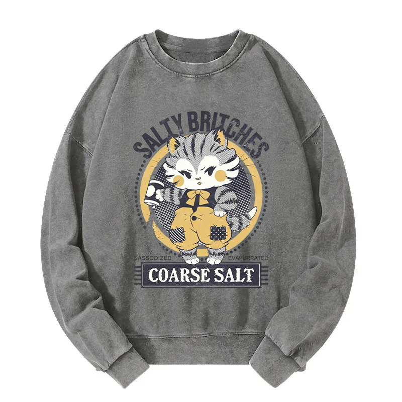 Salty Britches Coarse Salt Cat Washed Sweatshirt
