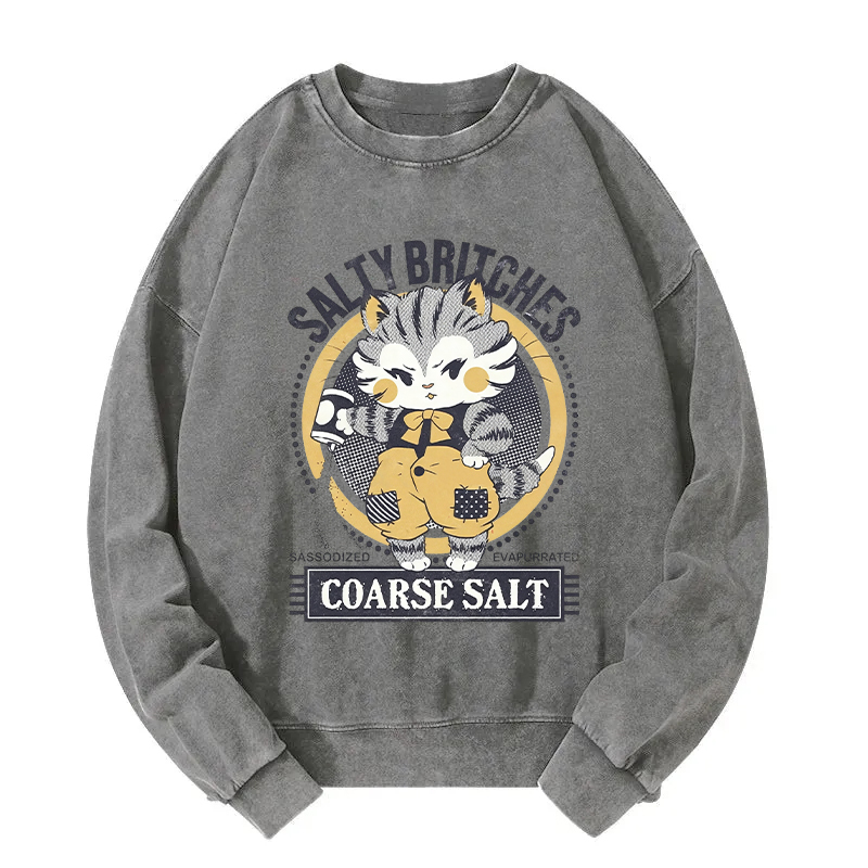 Salty Britches Coarse Salt Cat Washed Sweatshirt