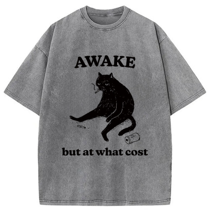 Decadent Smoking Cat Washed T-Shirt