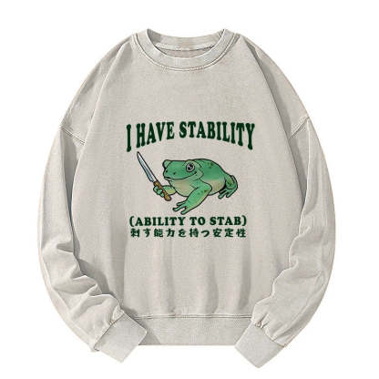 Mentally Stable Assassin Frog Washed Sweatshirt