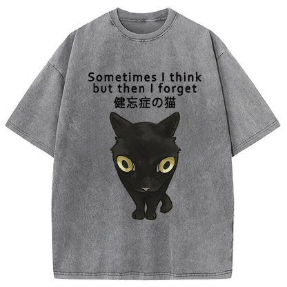 Amnesiac Cat Washed T-Shirt