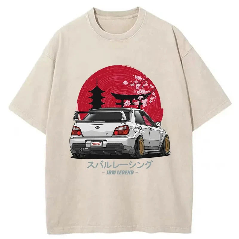 Subaru Racing Car Japanese Washed T-Shirt