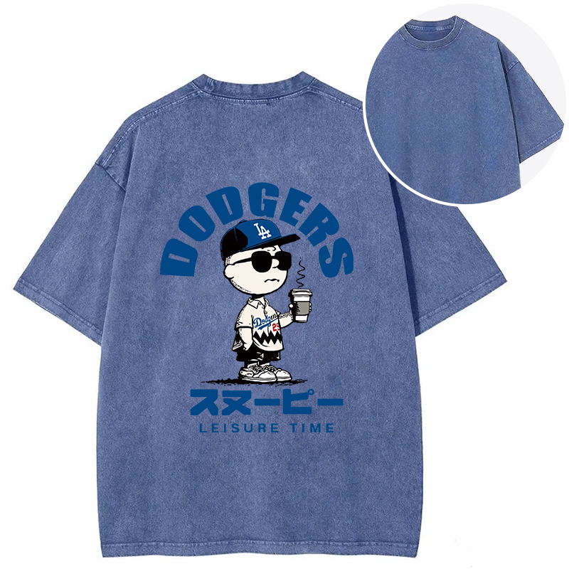 Dodger Snoopy Vintage Japanese Back Washed T-Shirt