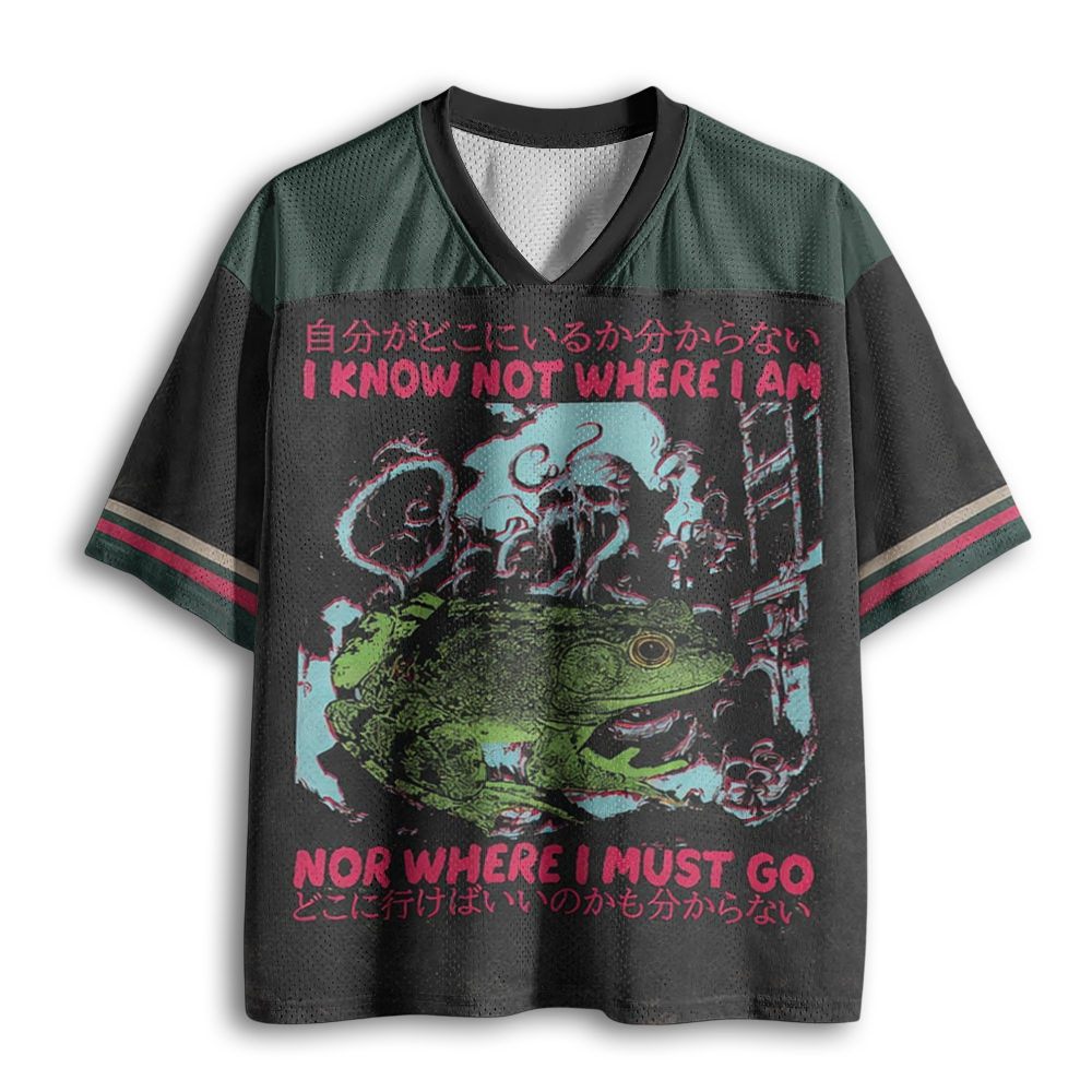 Tokyoviva I Know Not Where I Am Funny Frog Mesh Jersey