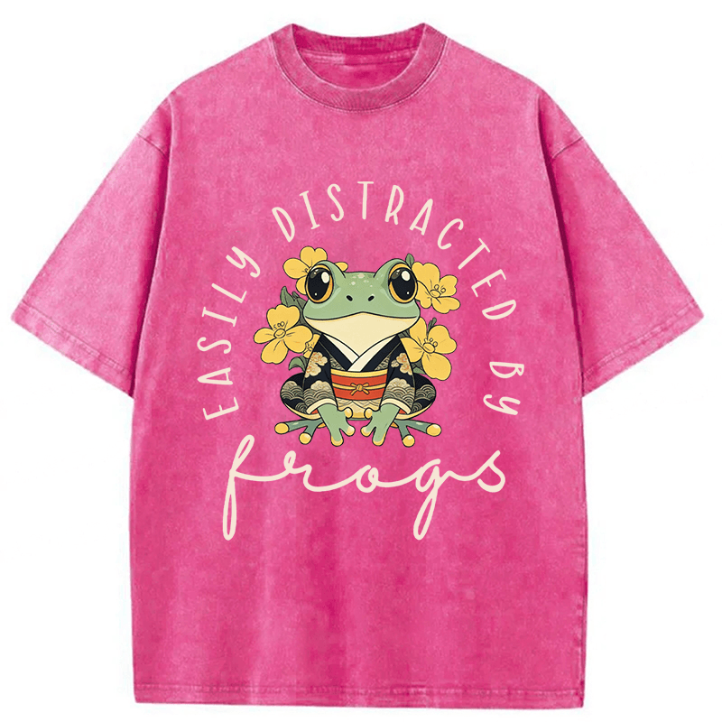 Tokyoviva Easily Distracted By Frogs Washed T-shirt