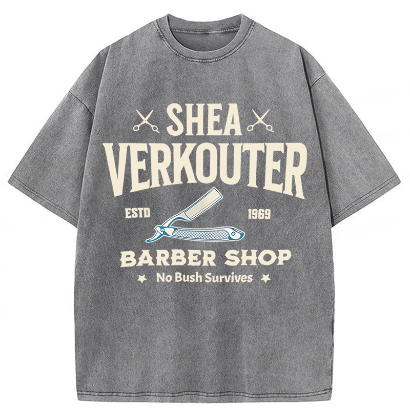 Baddiecat Shea Verkouter Barber Shop Funny Washed T-shirt
