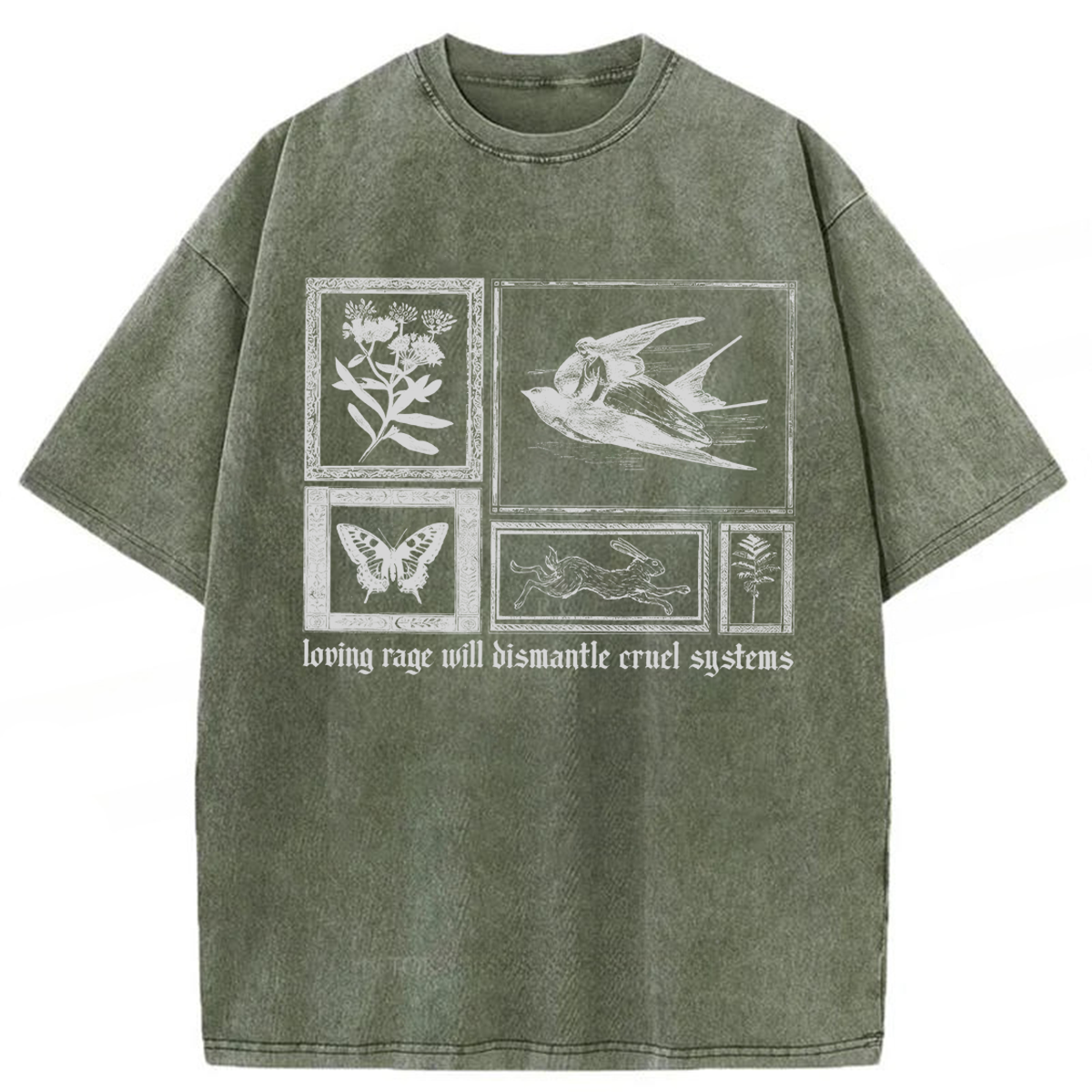 Tokyoviva Loving Rage Will Dismantle Cruel Systems Washed T-shirt