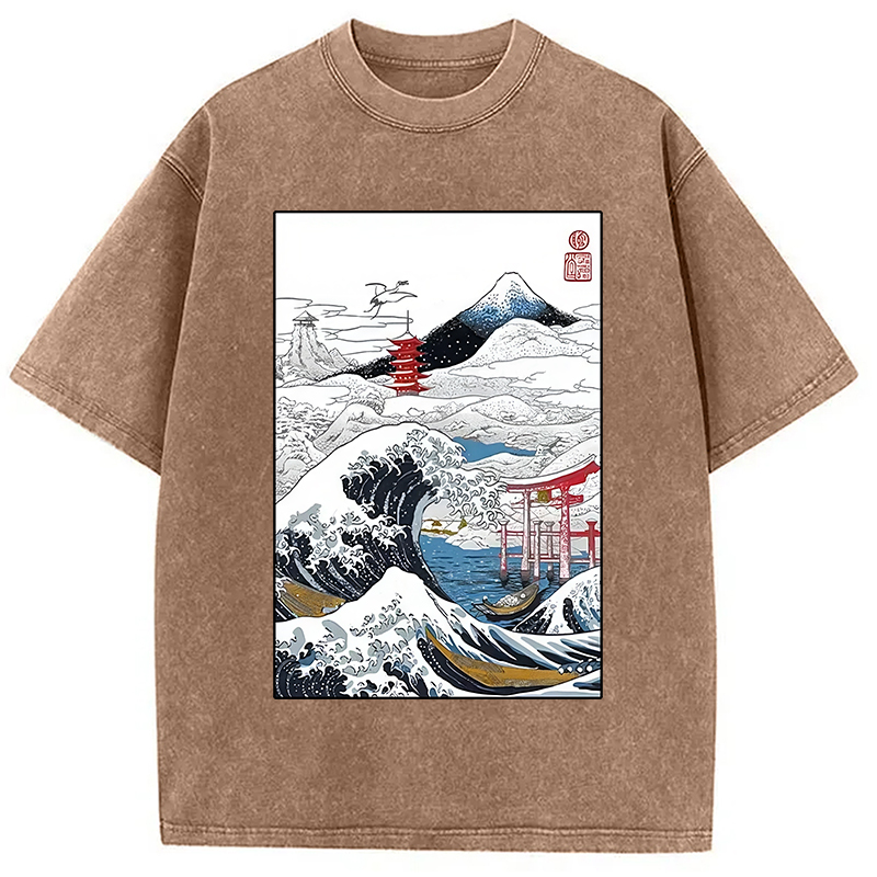 Snowy Japan Washed T-Shirt