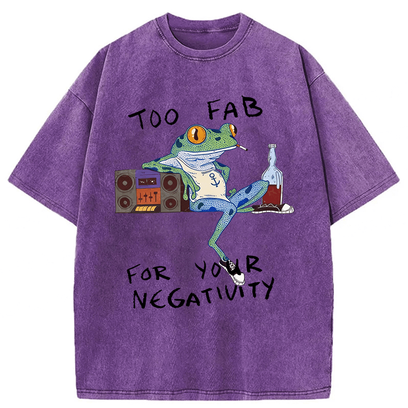 Tokyoviva Too Fab For Your Negativity Smoking Frog Washed T-shirt