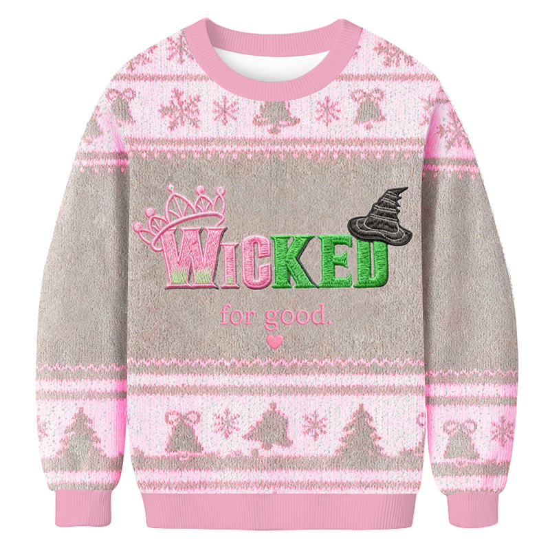 Baddiecat Wicked For Good Christmas Ugly Sweatshirt