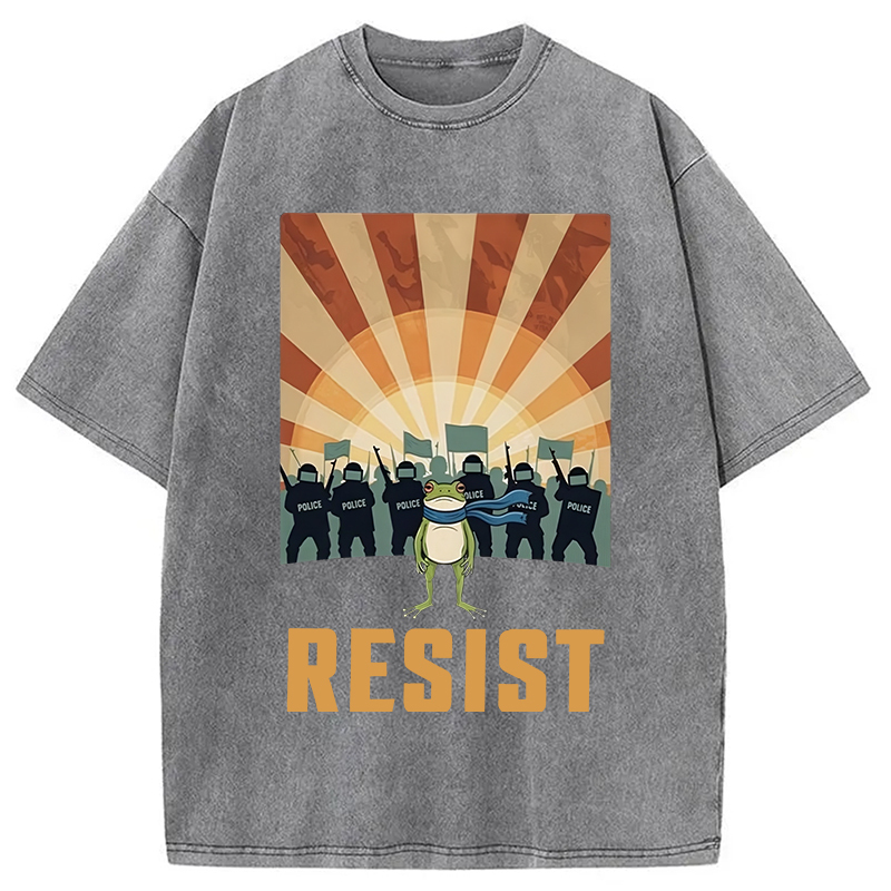 Portland Frog Protest Washed T-Shirt