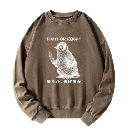 Funny Fight Or Flight Washed Sweatshirt