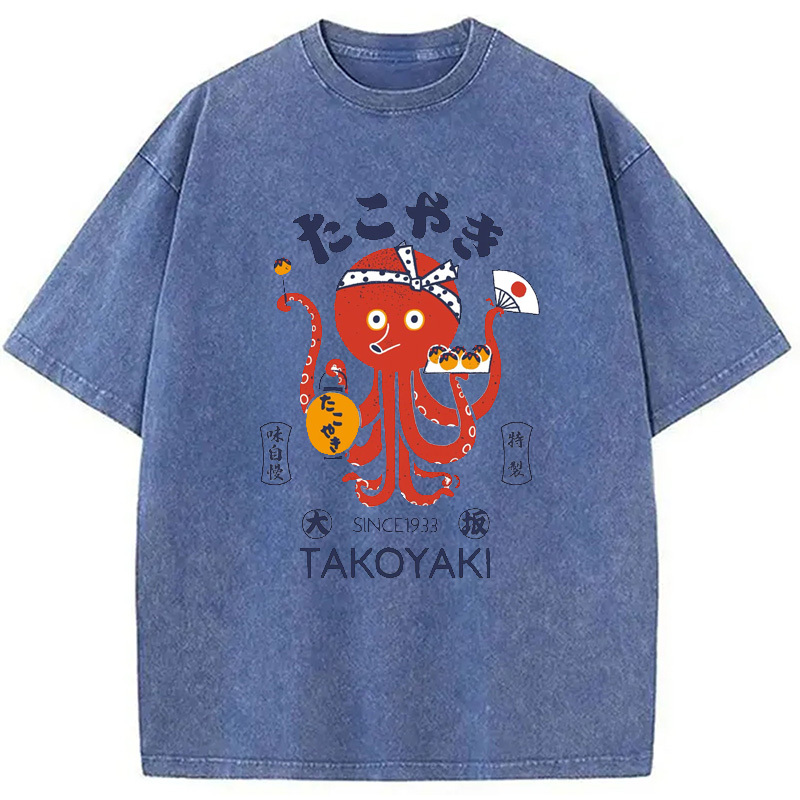 Tokoyaki Octopus Japanese Washed T-Shirt
