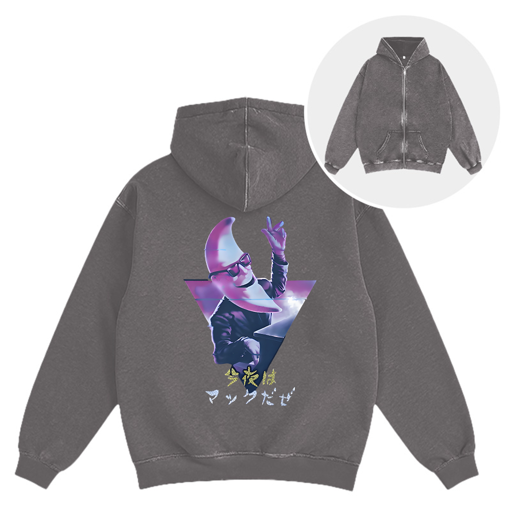 Make it Mac Tonight Vaporwave Washed Zip Hoodie