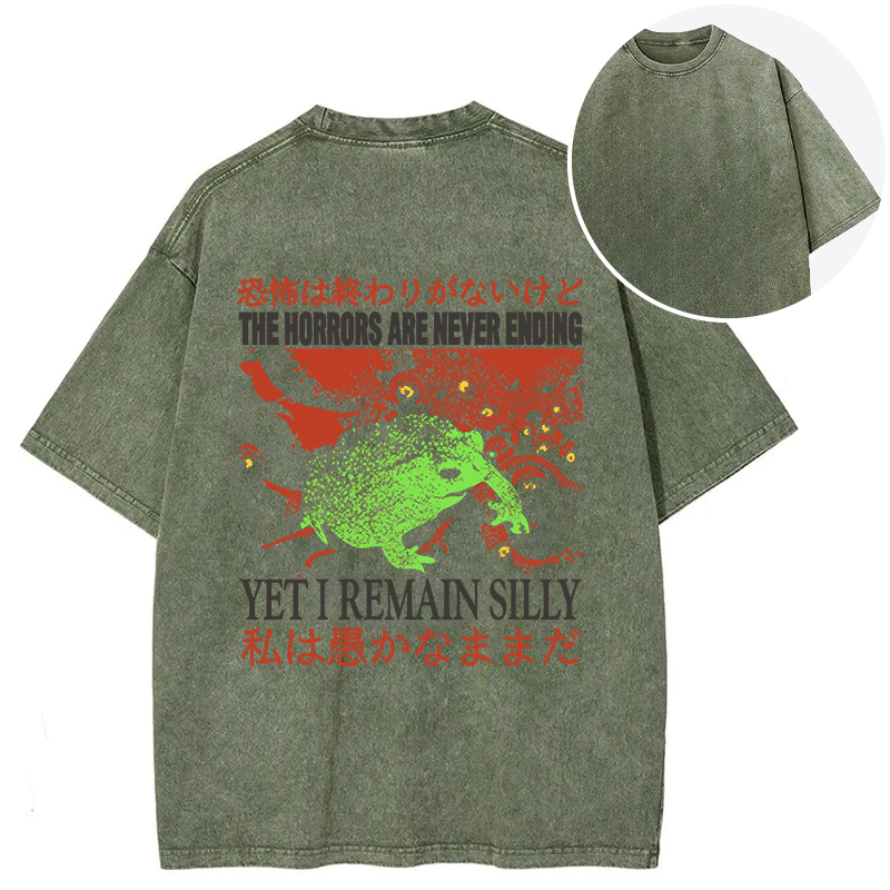 The Horrors are Never Ending Back Washed T-Shirt