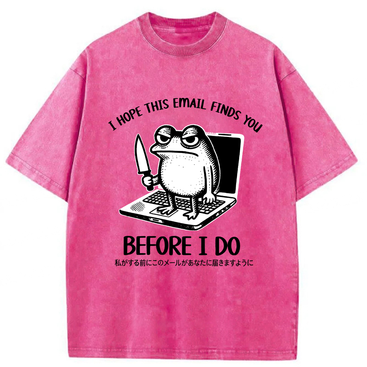 Tokyoviva Email Search Funny Frog Washed T-shirt