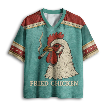 Baddiecat Funny Fried Chicken Mesh Jersey