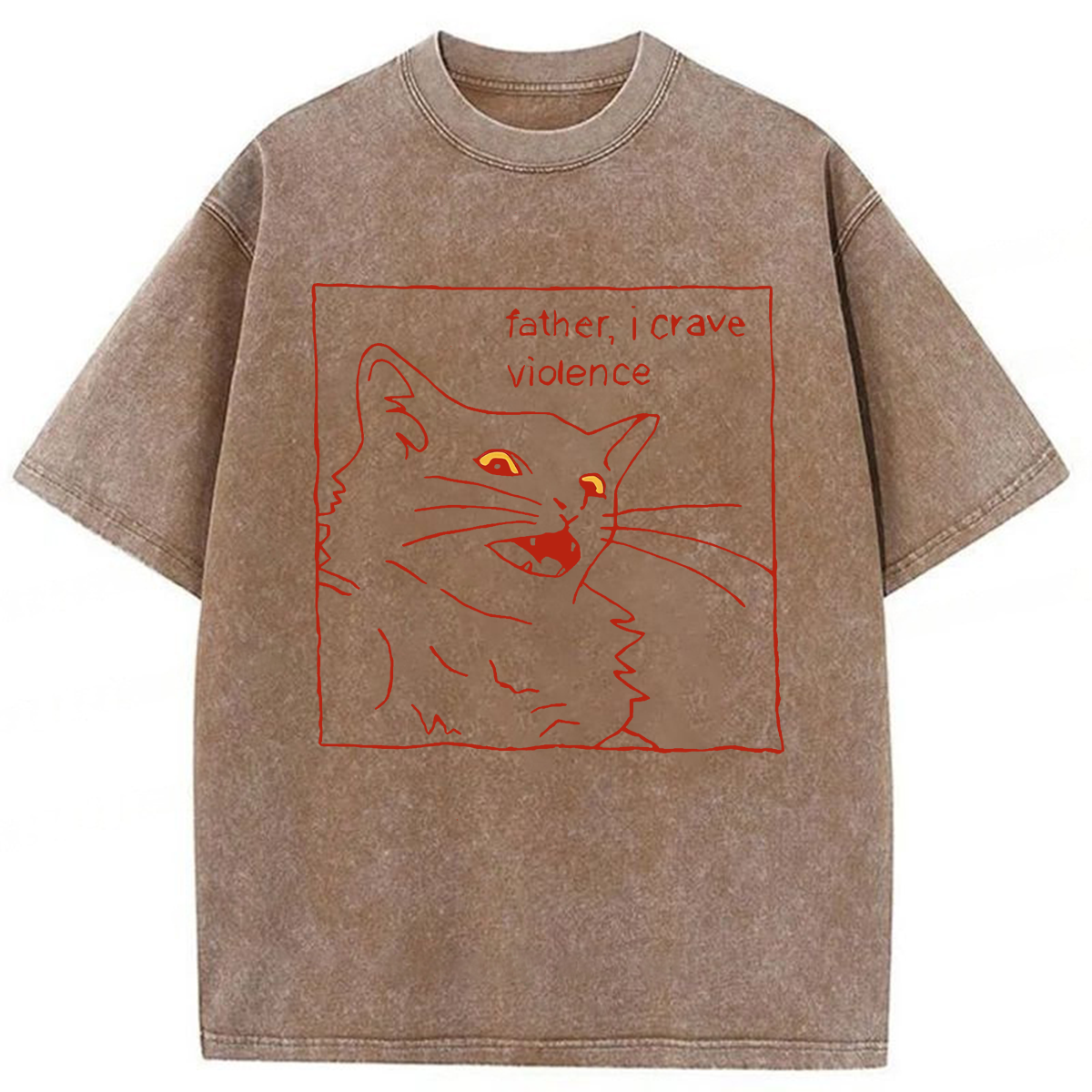Tokyoviva Father I Crave Violence Cat Washed T-shirt